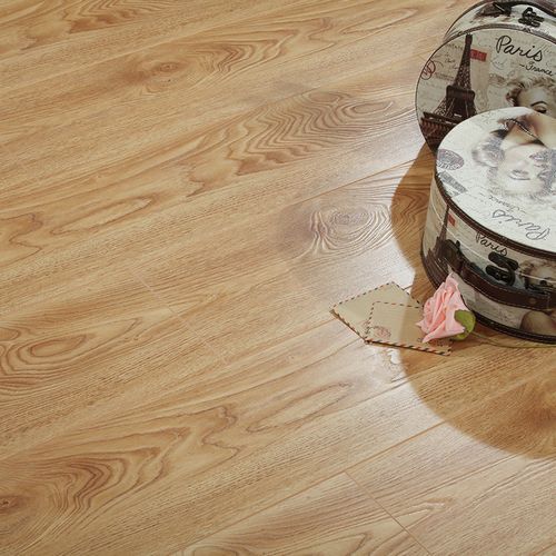 扑哩扑剌强化复合地板耐磨家用水仿卧室灰色木地板 米兰古橡-8805 1